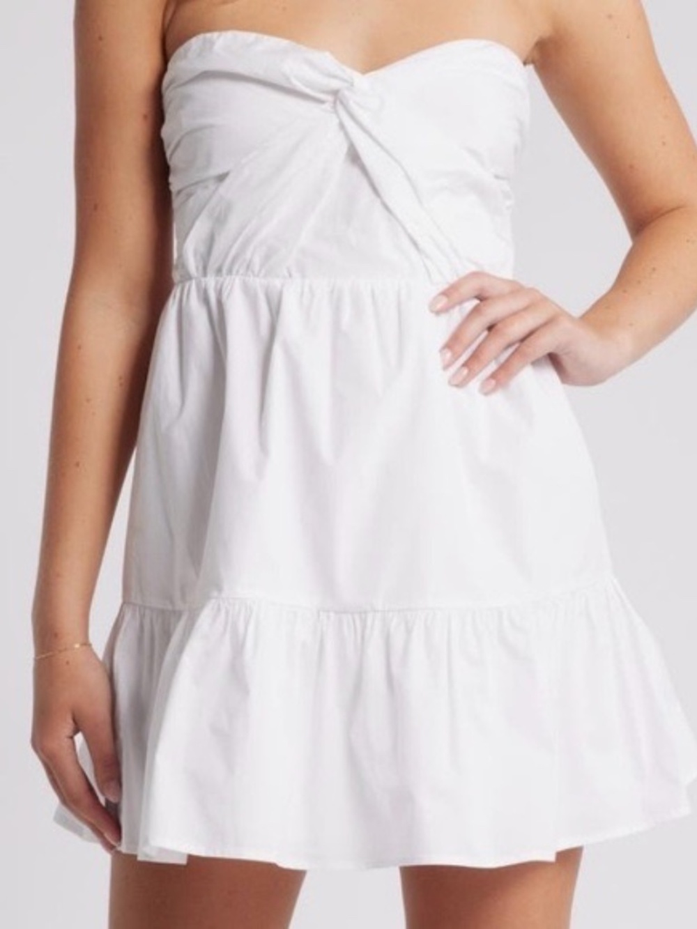 All In Favor Strapless White Mini Dress Size XS